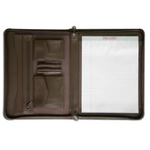 Deluxe Brown Leather Padfolio with Zipper